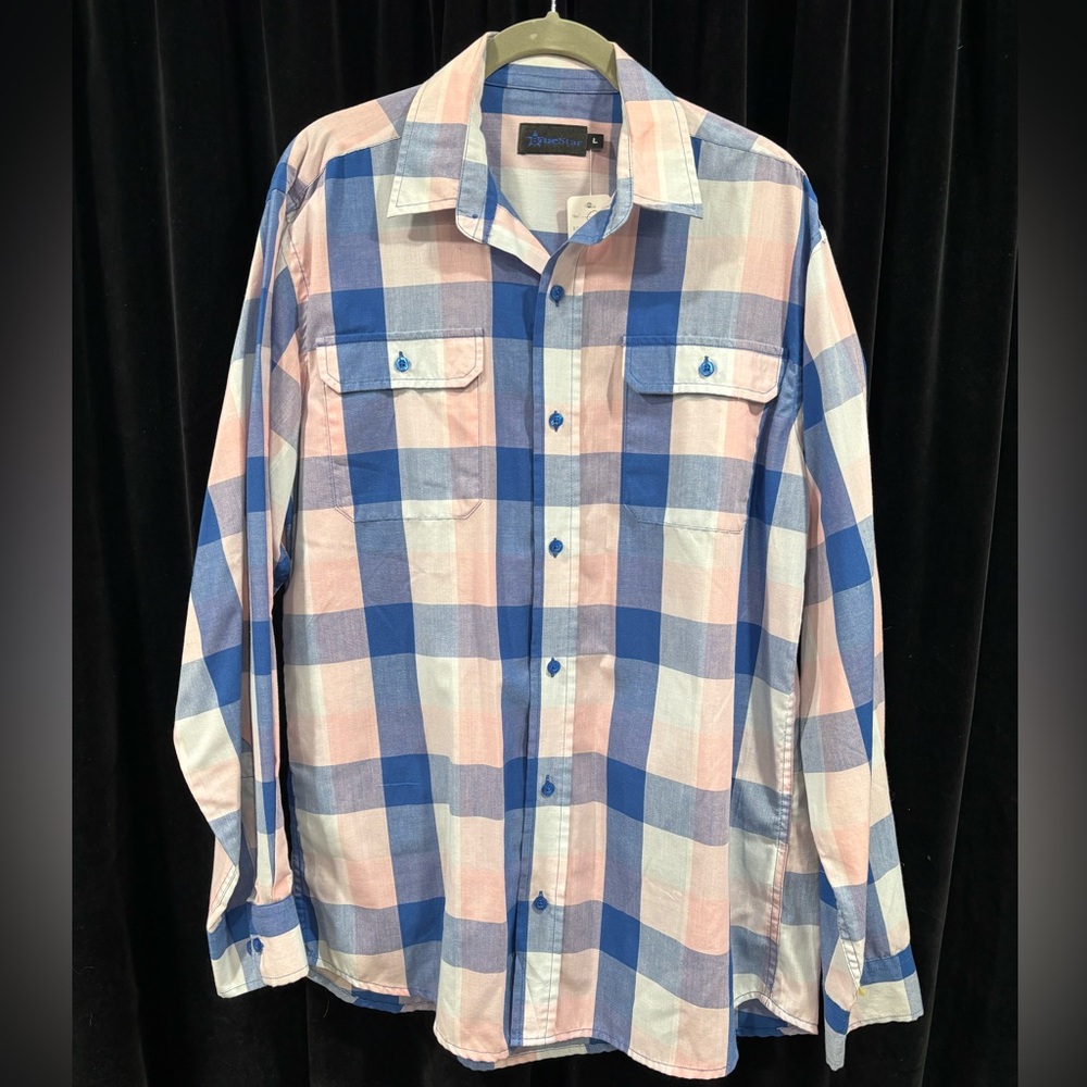 BlueStar Plaid Button Up Top